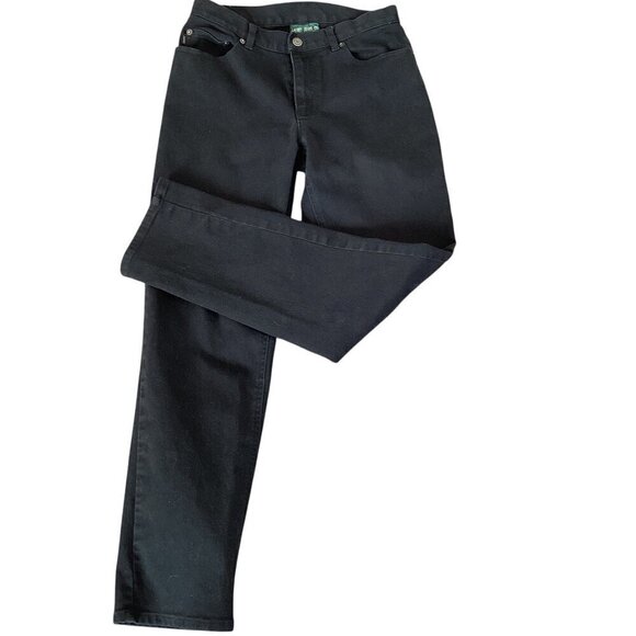 Ralph Lauren Jeans Co. Women's Sz 8 Black Straight  Leg Mid-Rise Jeans #279R - Picture 1 of 8